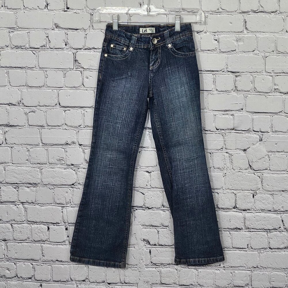 2/$20 L.E.I. Gabby Lowrise Flare Jeans Size 8S Y2K Retro Denim